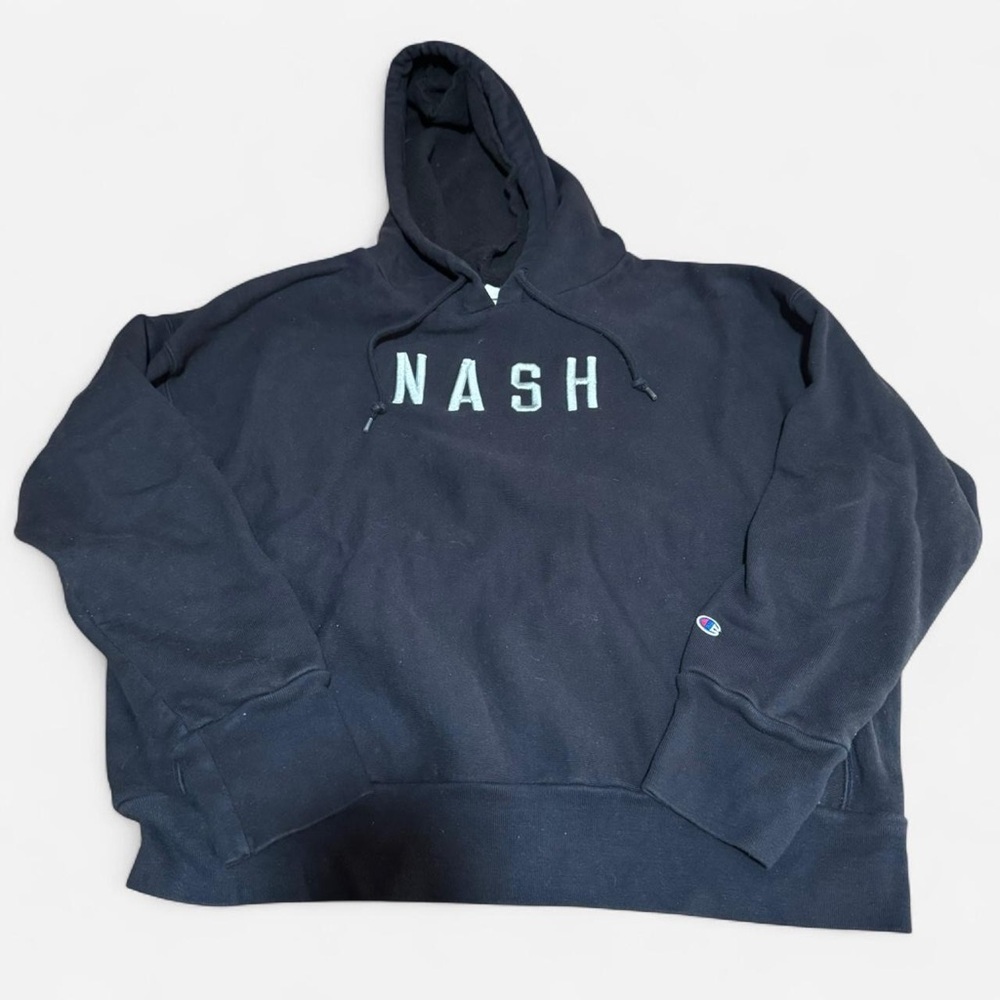 Oversized Crop Nash Black Hoodie